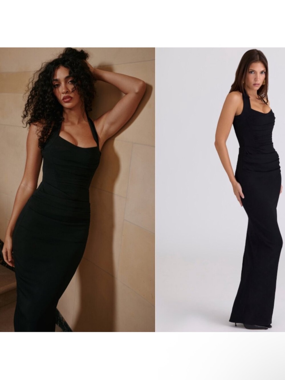 House of CB Sahar Black Sculpting Halter Neck Maxi Dress size M NWOT - Picture 3 of 10